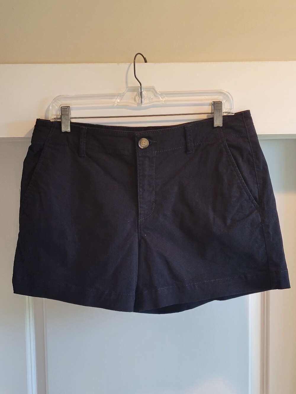 LOFT The Washed Twill 4" Black Women’s Cotton Shorts